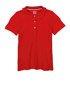 French Toast Girls 4-6x Rhinestone Button Polo Shirt, Red, Size 4-5