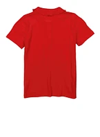 French Toast Girls 4-6x Rhinestone Button Polo Shirt, Red, Size 4-5