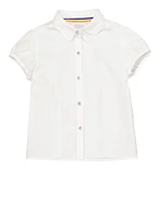 French Toast Girls 4-6x Rhinestone Button Front Shirt, White,