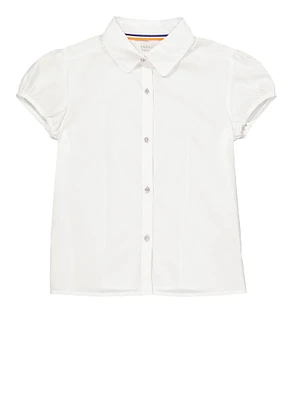French Toast Girls 7-14 Rhinestone Button Front Shirt, White, Size 12