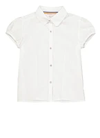 French Toast Girls 7-14 Rhinestone Button Front Shirt, White, Size 12