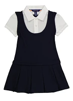 French Toast Girls 4-6x Pleated Jumper and Shirt, Blue, Size 6