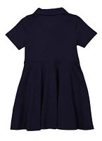 French Toast Girls 4-6x Short Sleeve Dress, Blue, Size 6-6X