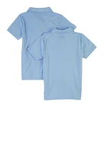 Girls 7-14 Short Sleeve Polo Shirts 2 Pack, Blue, Size 14-16