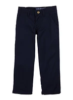 Girls 4-6x Twill Straight Leg Pants, Blue, Size 6