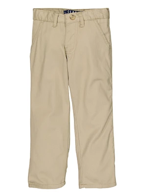Girls 4-6x Basic Straight Leg Pants, Khaki, Size 6
