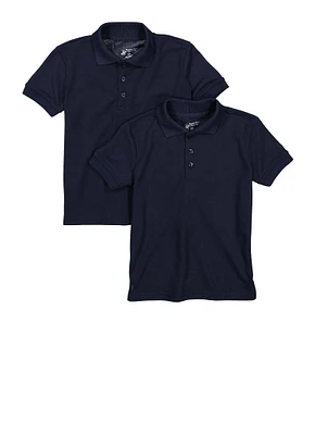 Boys 4-7 Pique Polo Shirts 2 Pack, Blue, Size 7