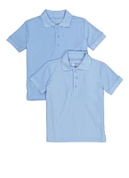 Boys 4-7 Short Sleeve Pique Polo 2 Pack, Blue,
