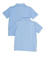 Boys 4-7 Short Sleeve Pique Polo 2 Pack, Blue,