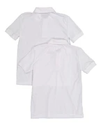 Boys 8-16 Solid Short Sleeve Pique Polo 2 Pack, White, Size 12-14