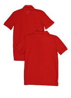 Boys 4-7 Short Sleeve Pique Polo Shirt 2 Pack, Red, Size 8-10