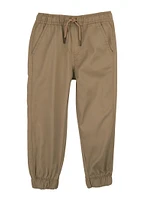 Boys 4-7 Twill Drawstring Waist Joggers, Khaki, Size 6