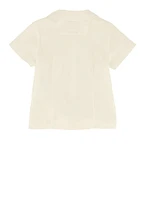 French Toast Girls 2T-4T Peter Pan Collar Short Sleeve Shirt, White, Size 3T