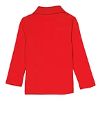 French Toast Girls 2T-4T Picot Collar Polo Shirt, Red,