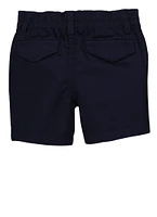 French Toast Girls 2T-4T Solid Pull On Stretch Shorts, Blue, Size 2T