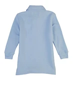 French Toast Boys 2T-4T Long Sleeve Pique Polo Shirt, Blue, Size 4T