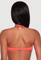 Womens Twist Front Bandeau Bikini Top, Orange, Size L