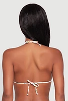 Womens Citrus Print Tie Back Bikini Top, Multi, Size L