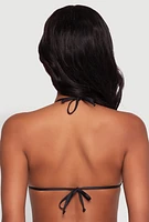 Womens Triangle Bikini Top, Black, Size L