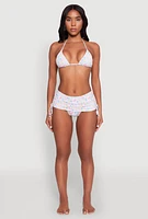 Womens Tropical Geometric Patterned Swim Bikini Top, Multi, Size S