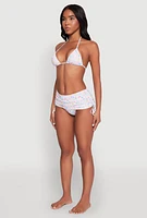 Womens Tropical Geometric Patterned Swim Bikini Top, Multi, Size S