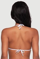 Womens Tropical Geometric Patterned Swim Bikini Top, Multi, Size S