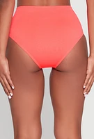Womens High Waisted Bikini Bottoms, Orange, Size L