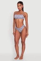 Womens Leaf Print Hipster Swim Bikini Bottoms, Multi,