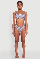 Womens Leaf Print Hipster Swim Bikini Bottoms, Multi,