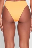 Womens High Leg Bikini Bottoms, Orange, Size L