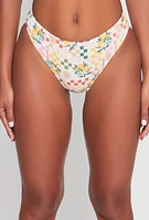 Womens Citrus Printed Pattern Bikini Bottom, Multi, Size L