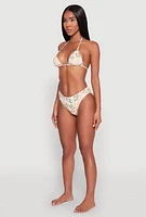 Womens Citrus Printed Pattern Bikini Bottom, Multi, Size L