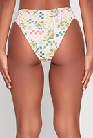 Womens Citrus Printed Pattern Bikini Bottom, Multi, Size L