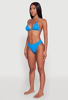 Womens Hipster Bikini Bottoms, Blue, Size M