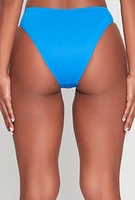Womens Hipster Bikini Bottoms, Blue, Size M