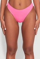 Womens High Cut Swim Bikini Bottoms, Pink,