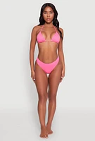 Womens High Cut Swim Bikini Bottoms, Pink,
