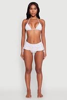 Womens Side Ruched Swim Skirt, Multi,
