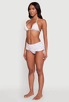 Womens Side Ruched Swim Skirt, Multi, Size M