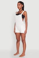 Womens Nicole Miller Gauze Knit Romper, White, Size XL