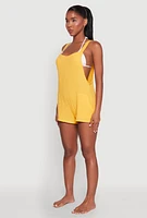 Womens Nicole Miller Gauze Knit Romper, Yellow, Size M