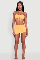 Womens Side Ruched Sarong Cover Up, Orange, Size XL