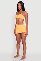 Womens Side Ruched Sarong Cover Up, Orange, Size XL