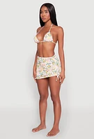 Womens Citrus Pattern Sarong Cover Up, Multi,