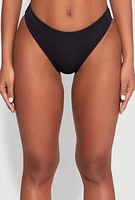 Womens Basic Hipster Swim Bikini Bottoms, Black,