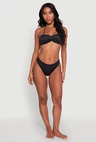 Womens Basic Hipster Swim Bikini Bottoms, Black,