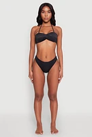 Womens Basic Hipster Swim Bikini Bottoms, Black,
