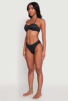 Womens Basic Hipster Swim Bikini Bottoms, Black,