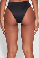 Womens Basic Hipster Swim Bikini Bottoms, Black,