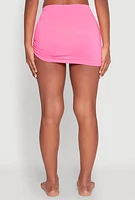 Womens Ruched Cover Up Skirt, Pink, Size S
